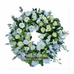 couronne de deuil blanche opalin