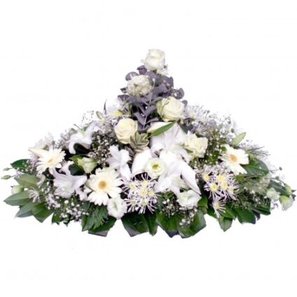 Coussin deuil blanc “neige”