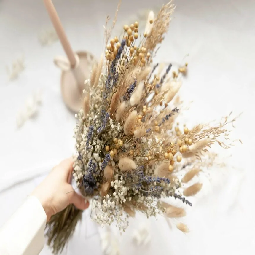 Fleurs Séchées, Bouquet De Fleurs De Statice Séchées, Compositions