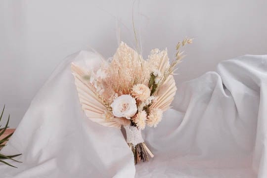 Bouquet de Mariée Fleurs Séchées "Crème Douce Blanc" | MF